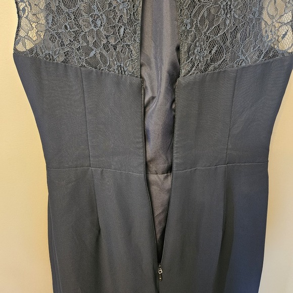 Azazie Navy Blue Bridesmaid Mother Of The Bride Short Dress Lace Size A2(S-M)‎ - Picture 7 of 11